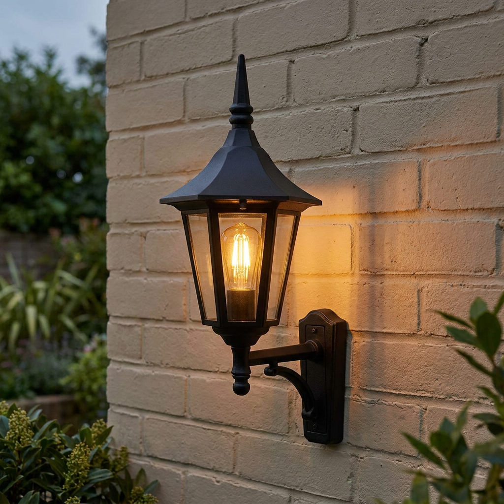 Oaks Cardinal Black Outdoor Uplighter Wall Light