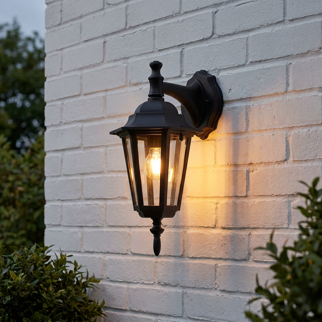 Oaks Haxby Black Outdoor Downlighter Wall Light