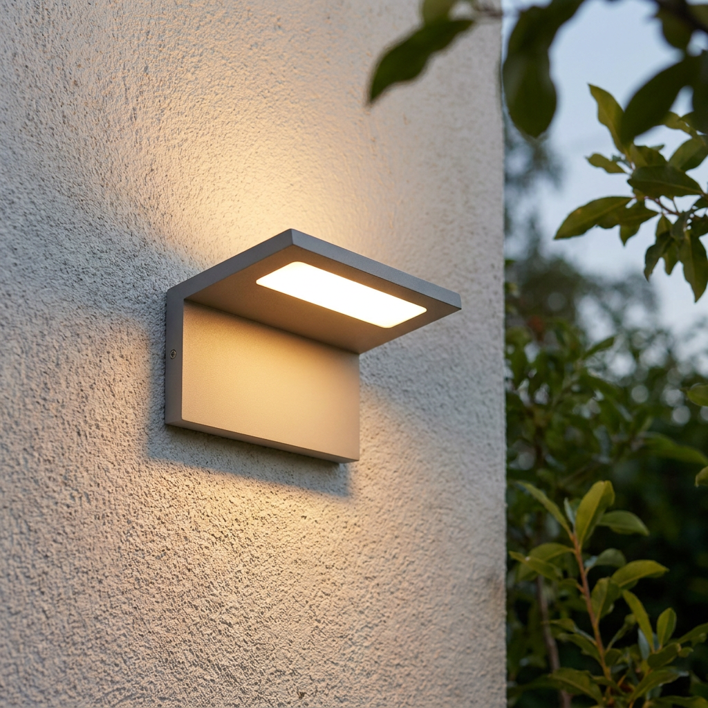 Oaks Koden Silver Grey Outdoor LED Wall Light