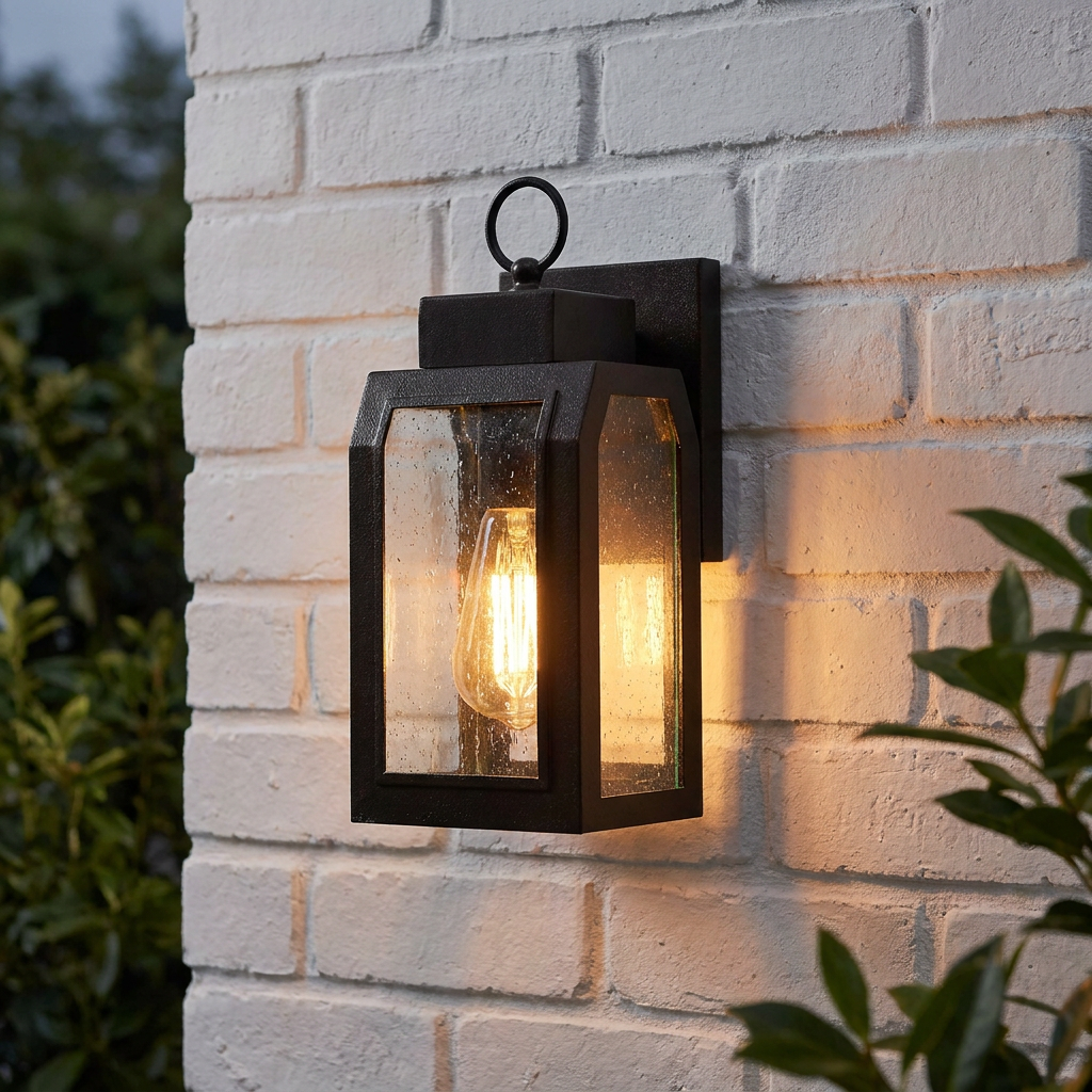Oaks Lighting Otley 1 Light Black Outdoor Wall Light IP44