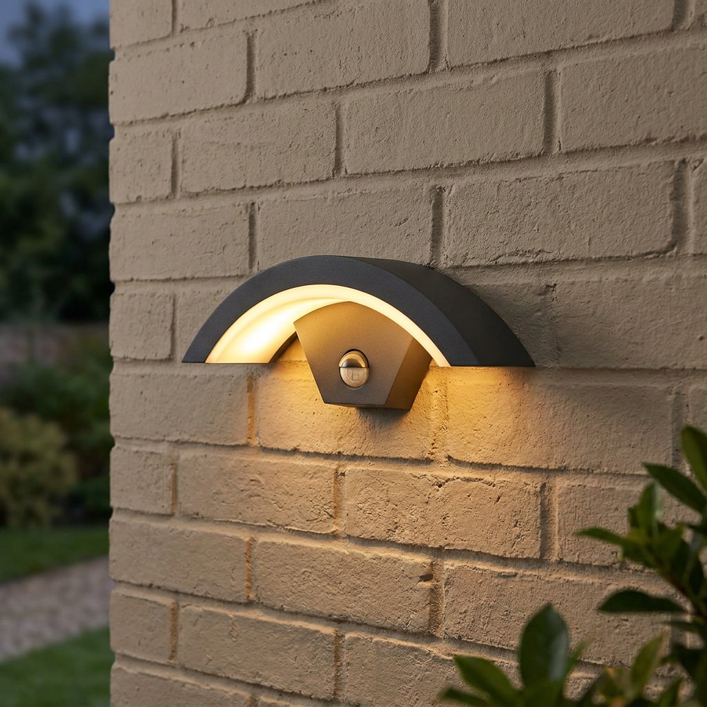 Oaks Lubon Dark Grey Outdoor LED PIR Wall Light