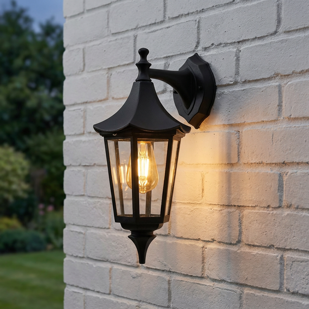 Oaks Witton Black Outdoor Downlighter Wall Light