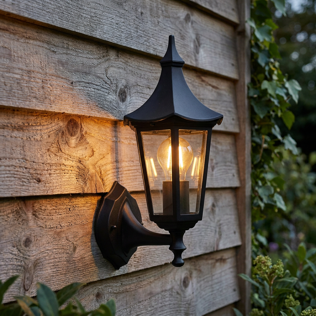 Oaks Witton Black Outdoor Uplighter Wall Light