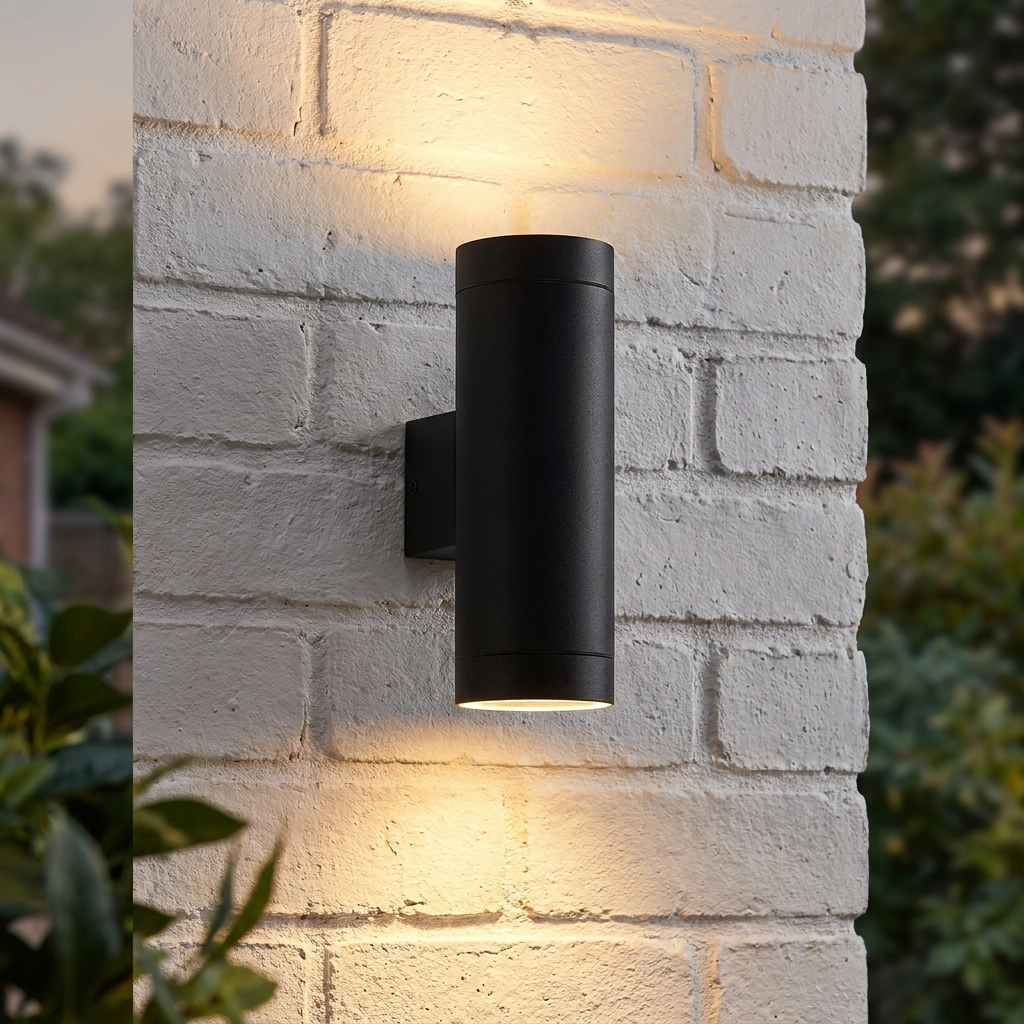Palin Black XL Outdoor Wall Light IP44 7W