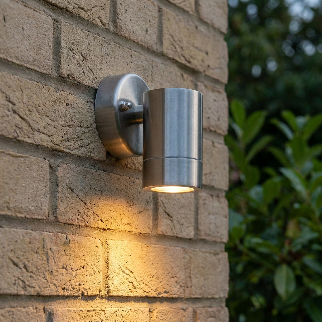 Palin Silver Marine Grade Outdoor Down Wall Light IP65 7W