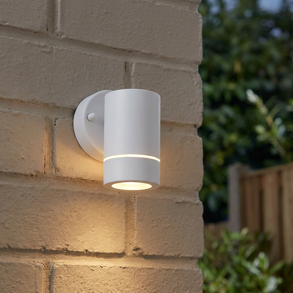 Palin White Outdoor Wall Light IP44 7W