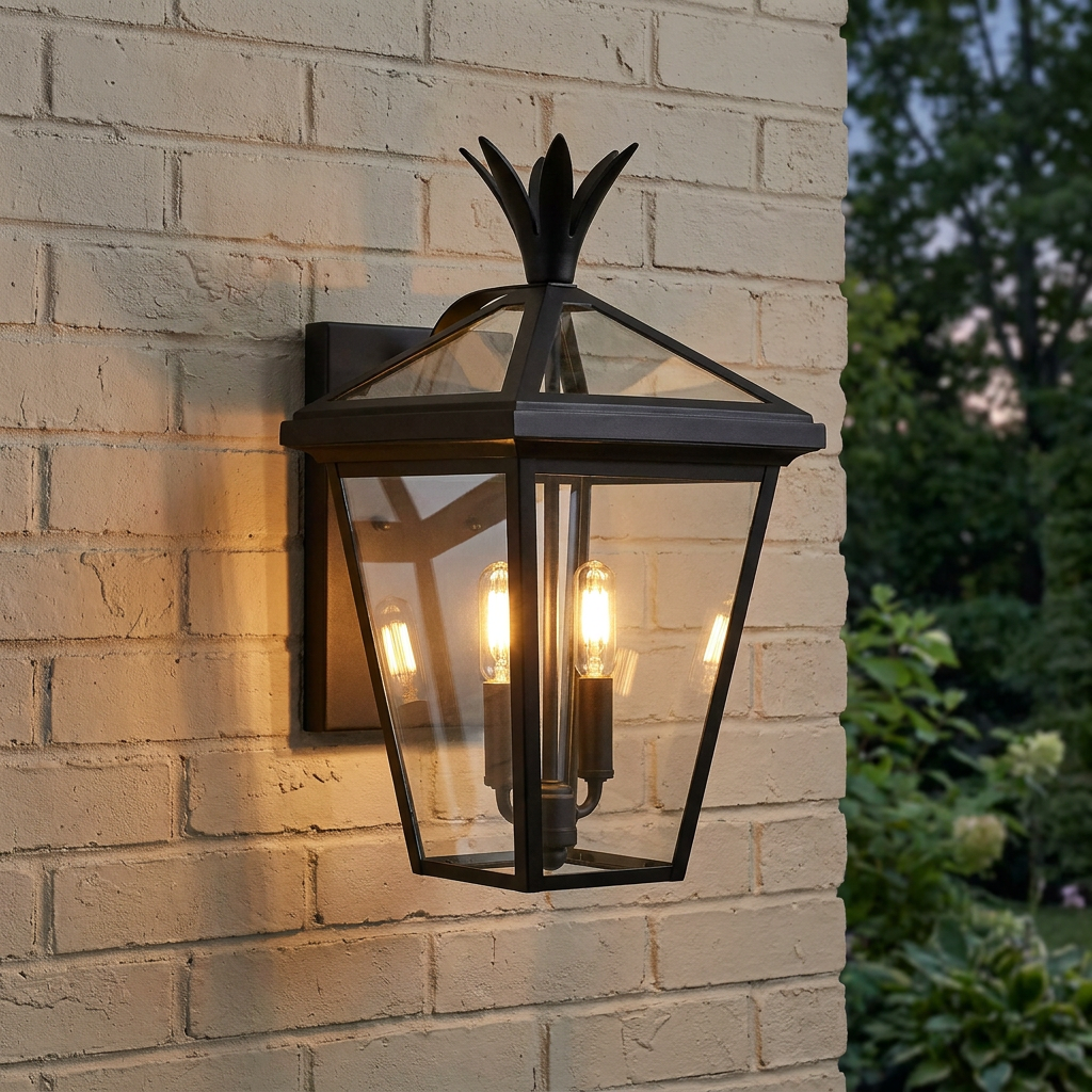 Palma Black Medium Outdoor Wall Lantern