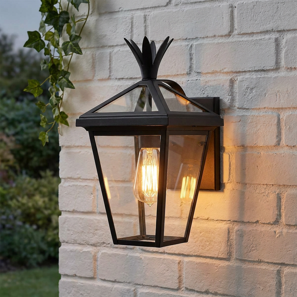 Palma Black Small Outdoor Wall Lantern