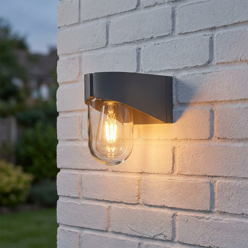 Porto Grey Outdoor Wall Lantern