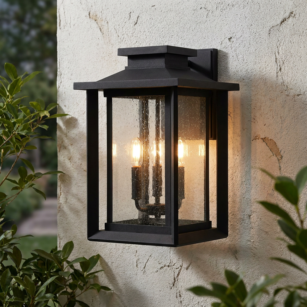 Quoizel Wakefield 3 Light Large Black Outdoor Wall Light