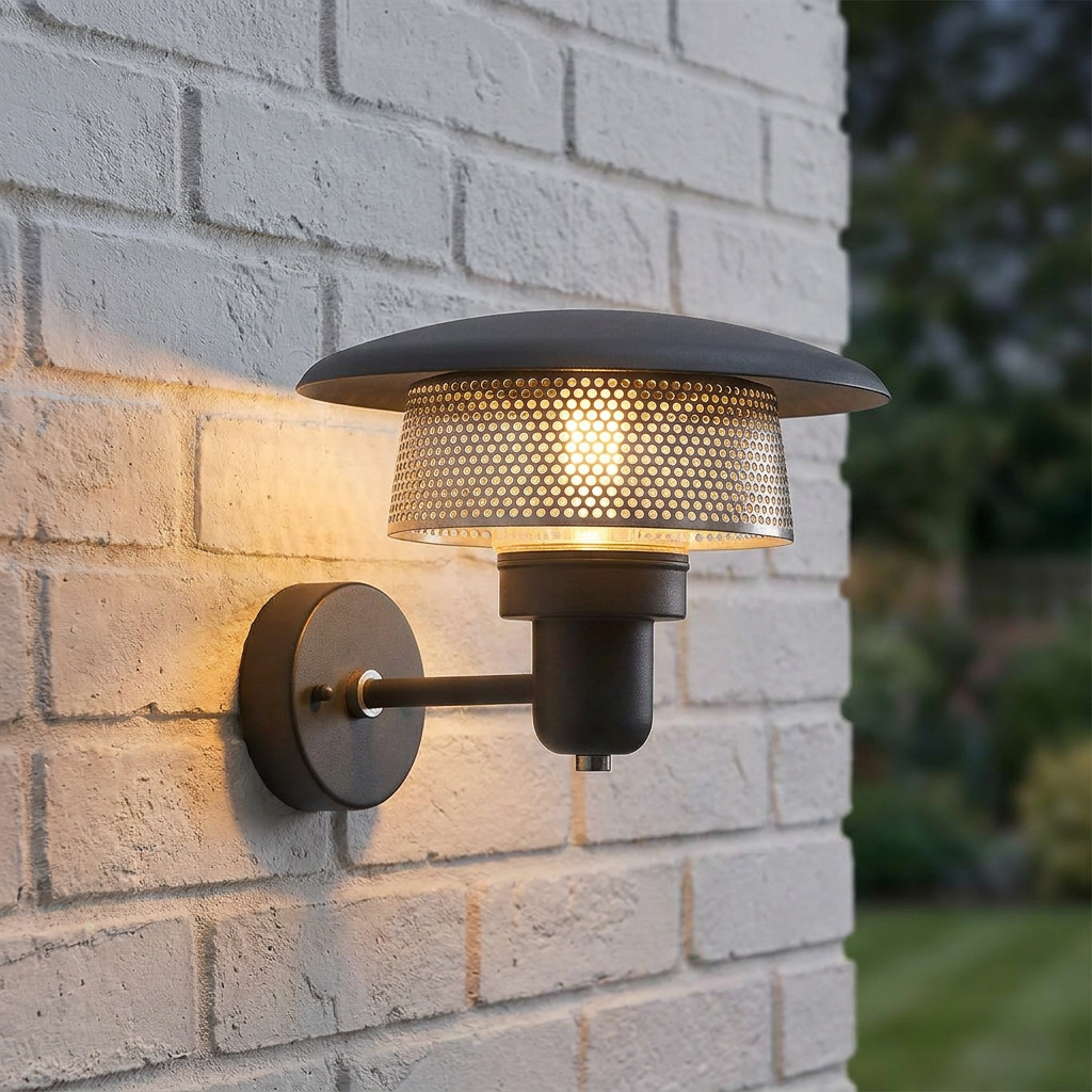 Saturne Grey Exterior Wall Lantern