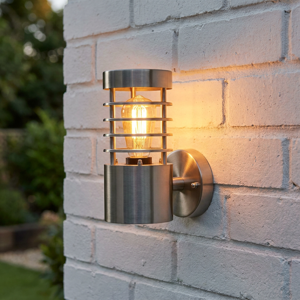 Saxby Bliss Brushed Steel Outdoor Wall Light