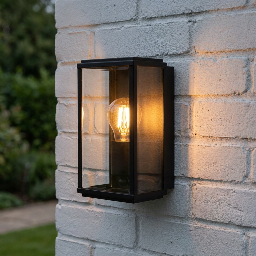 Searchlight Box Black Outdoor Wall Light - IP44