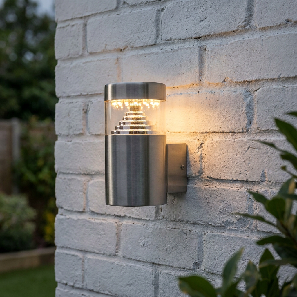 Searchlight Brooklyn LED Stainless Steel Outdoor Wall Light