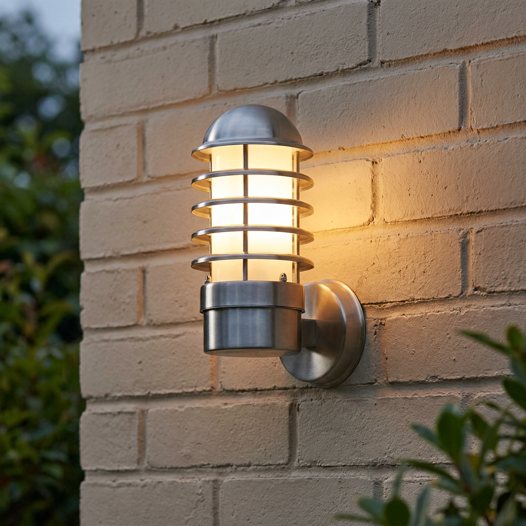 Searchlight Louvre Stainless Steel Outdoor Wall Light - 30cm