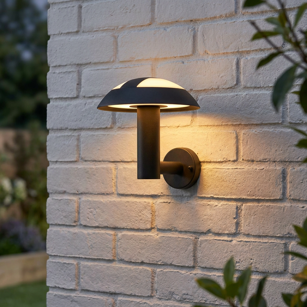 Searchlight Mushroom Outdoor 15w LED Grey Wall Light/Porch