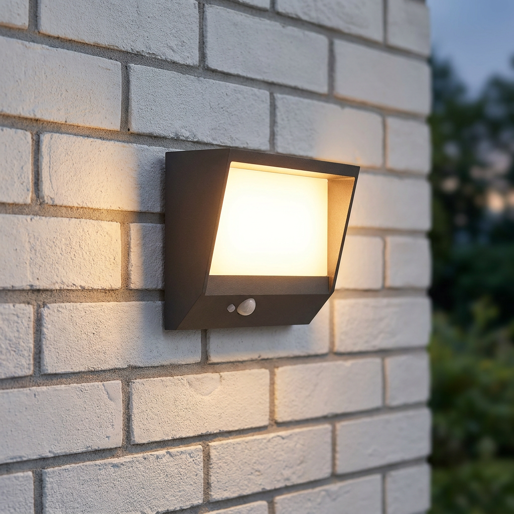 Searchlight Solar Black LED Outdoor Wall Light - 14cm
