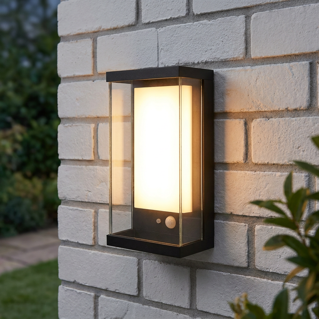 Searchlight Solar Black LED Outdoor Wall Light - 25.3cm