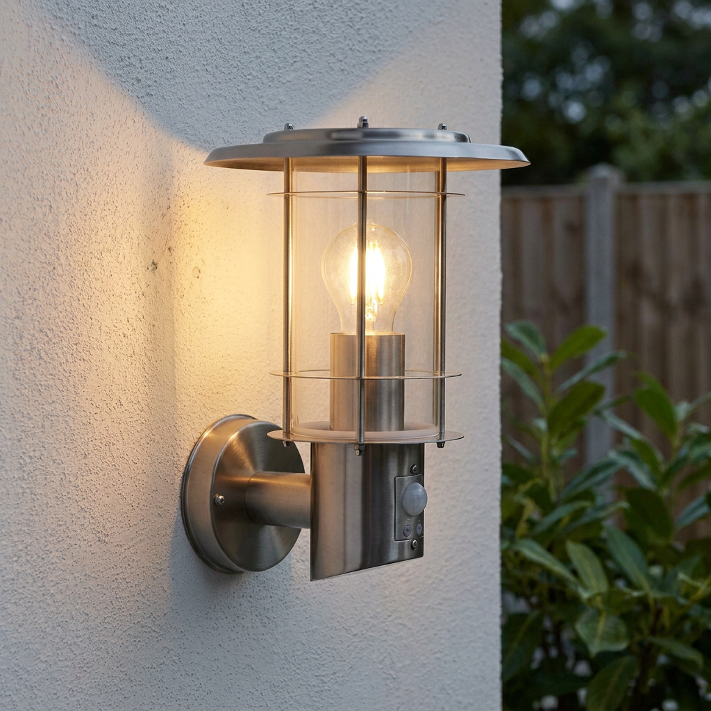 Searchlight Stainless Steel Outdoor PIR Wall Light
