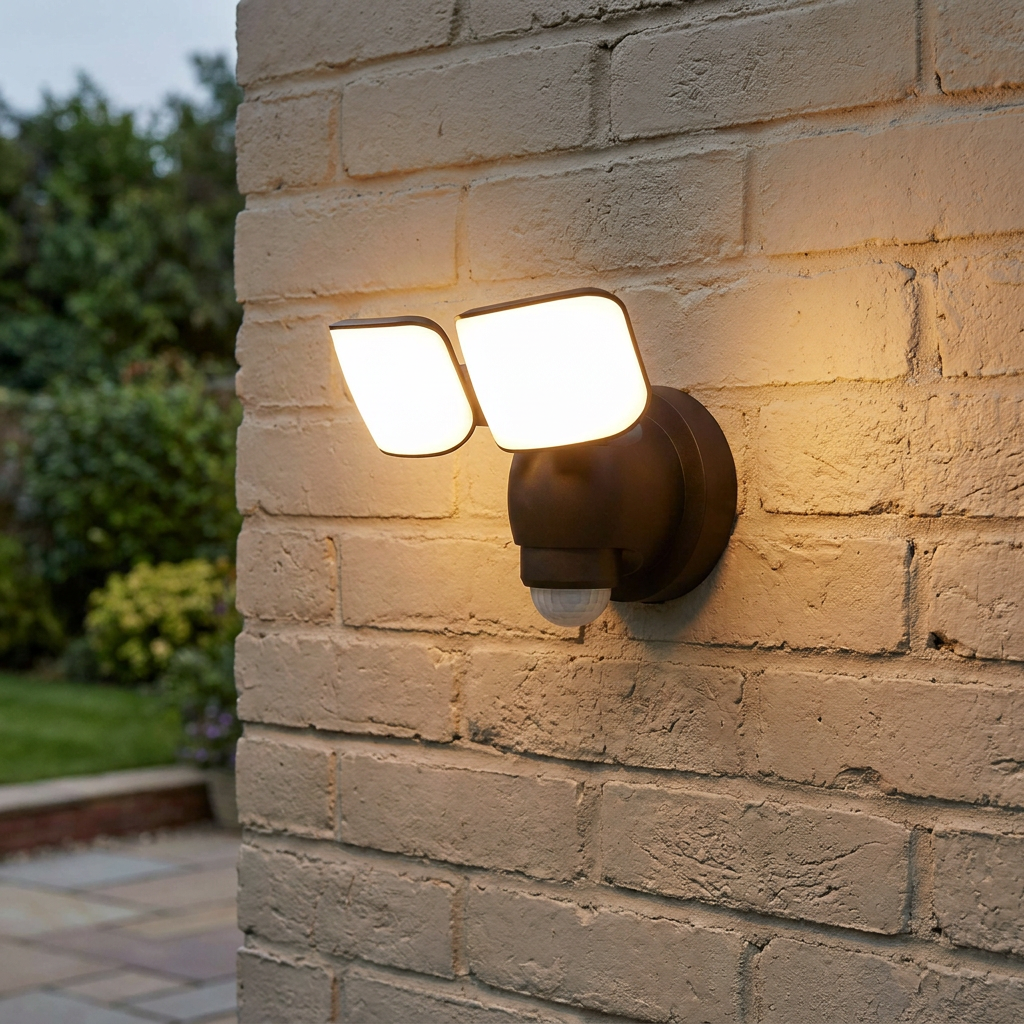Sentinel LED 2 Light Black Outdoor Wall Light IP44 10W