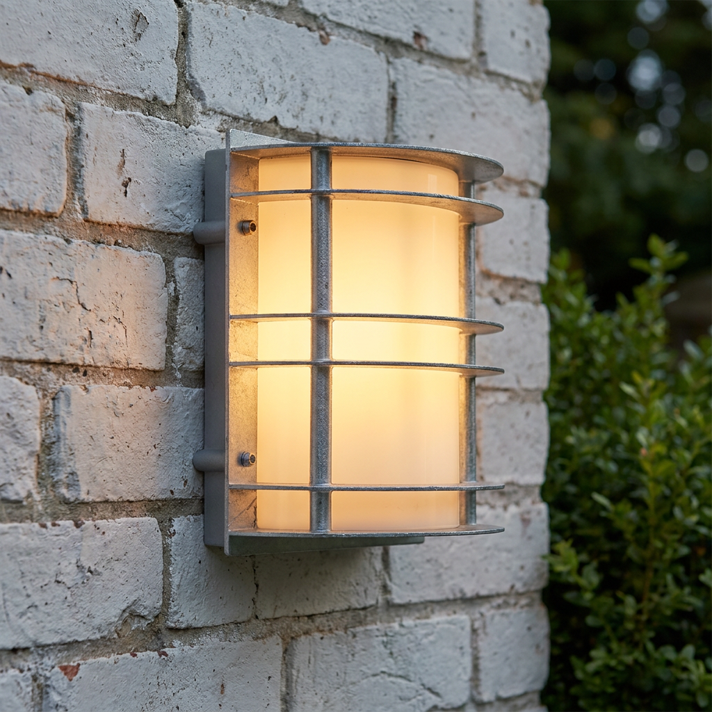 Stockholm Galvanised Steel Outdoor Wall Light