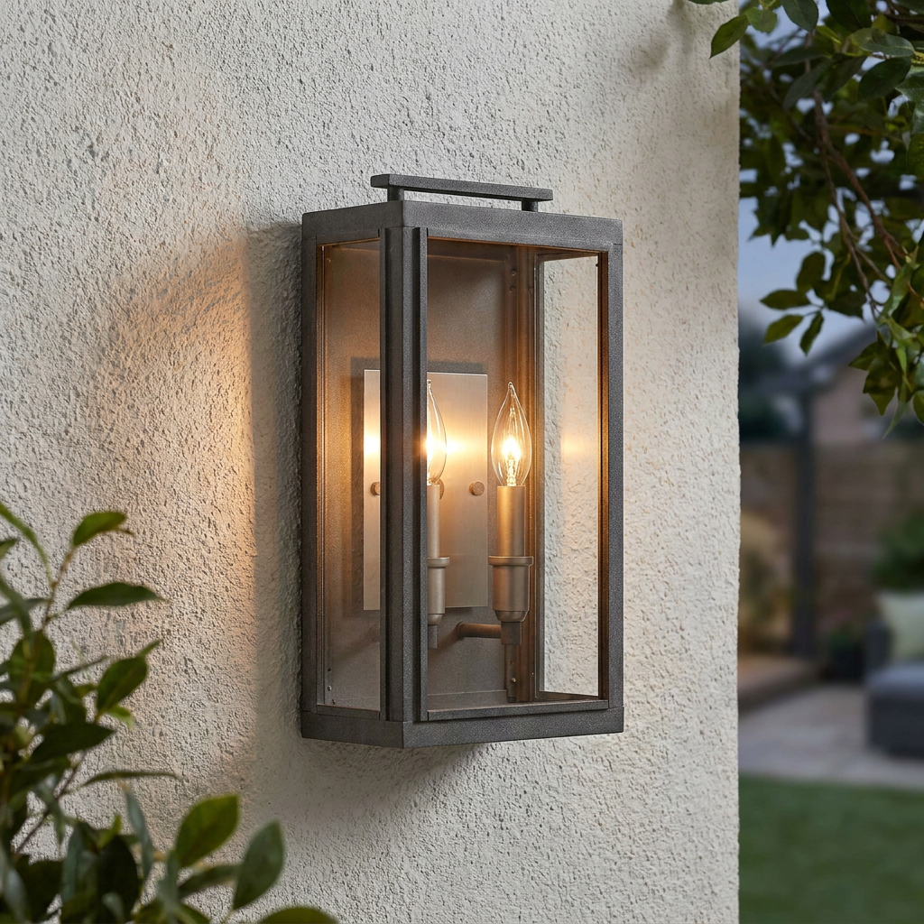 Sutcliffe 2 Light Aged Zinc Outdoor Wall Lantern