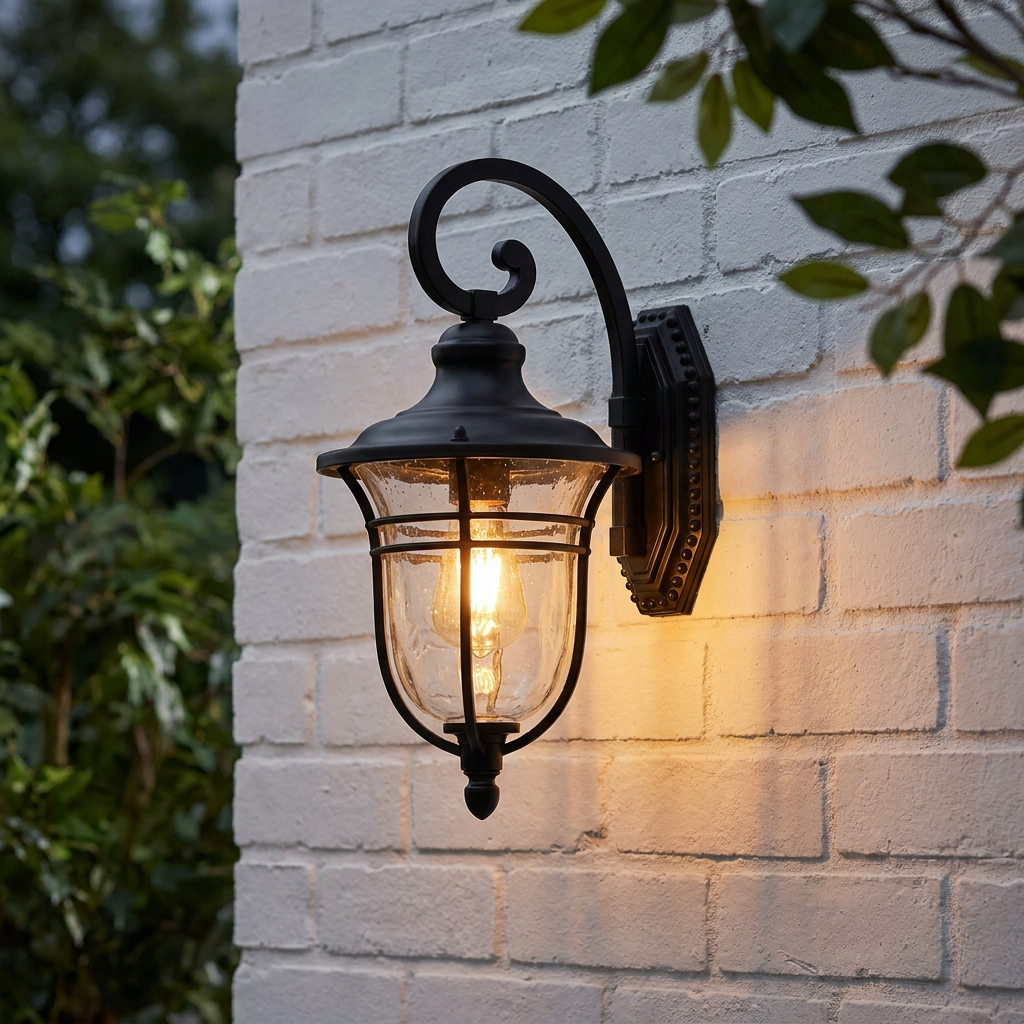 Thirsk Single Light Outdoor Black Hanging Wall Light IP44