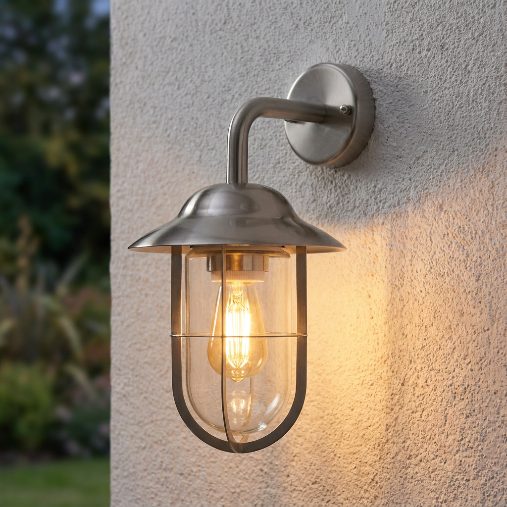Toronto 1 Light Satin Silver Outdoor Wall Light