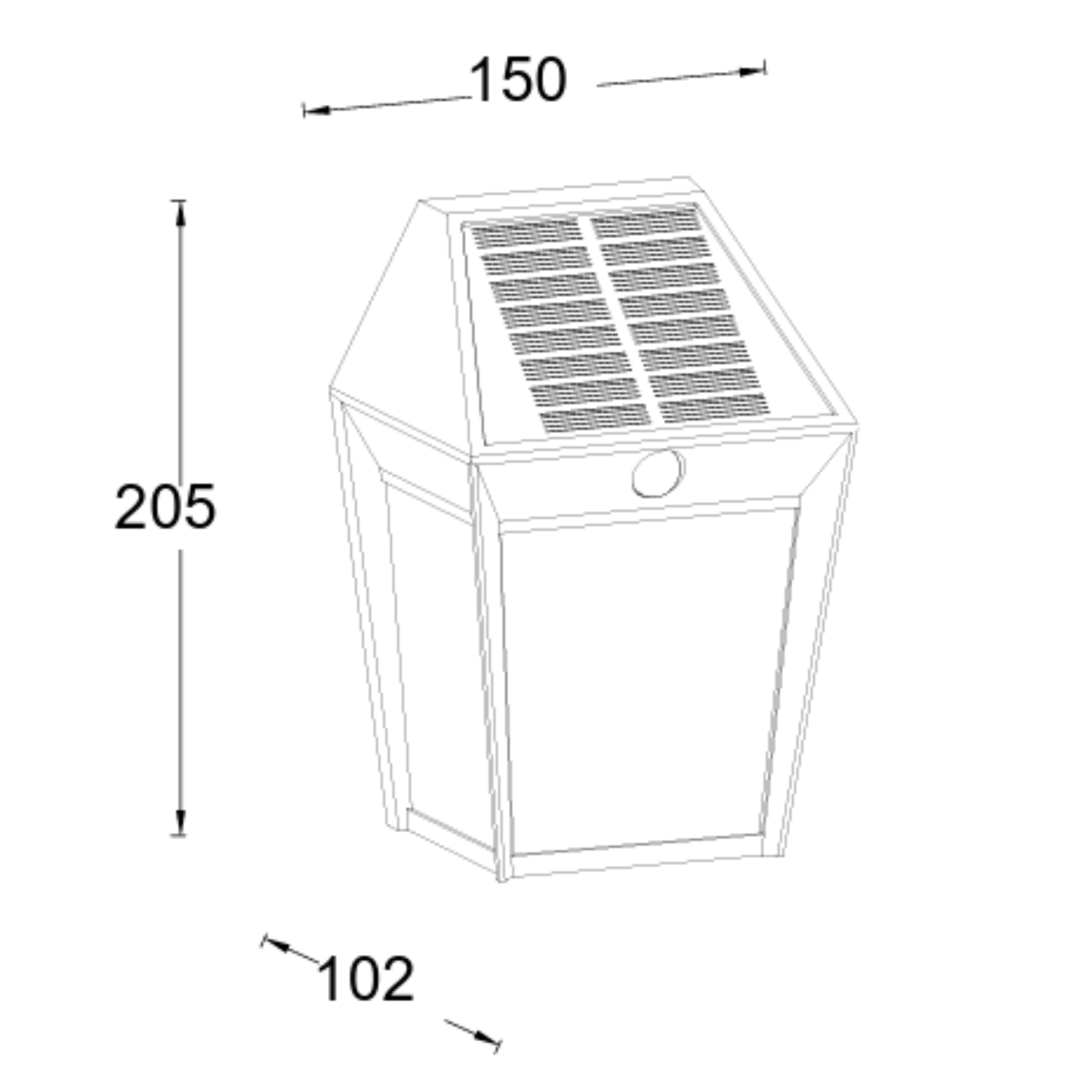 Lutec Avony Solar Outdoor Black Wall Light