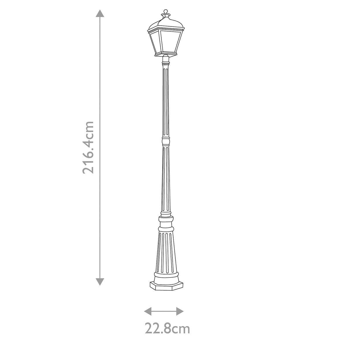 Bayview 1 Light Black Lamp Post