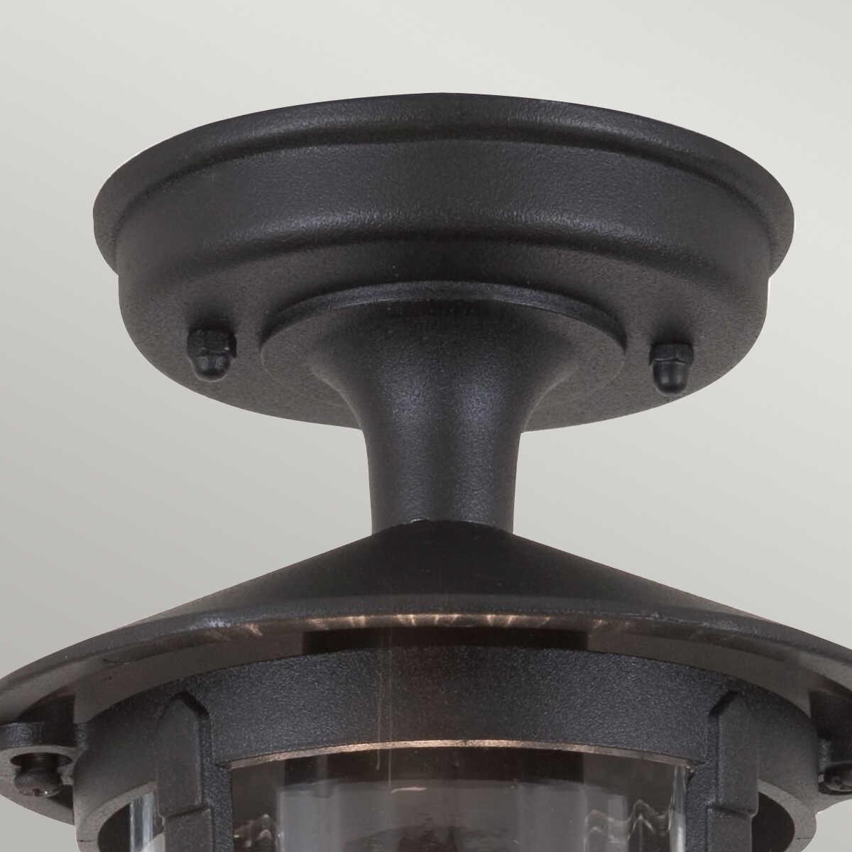 elstead hereford black finish outdoor flush lantern Living Room Close Up