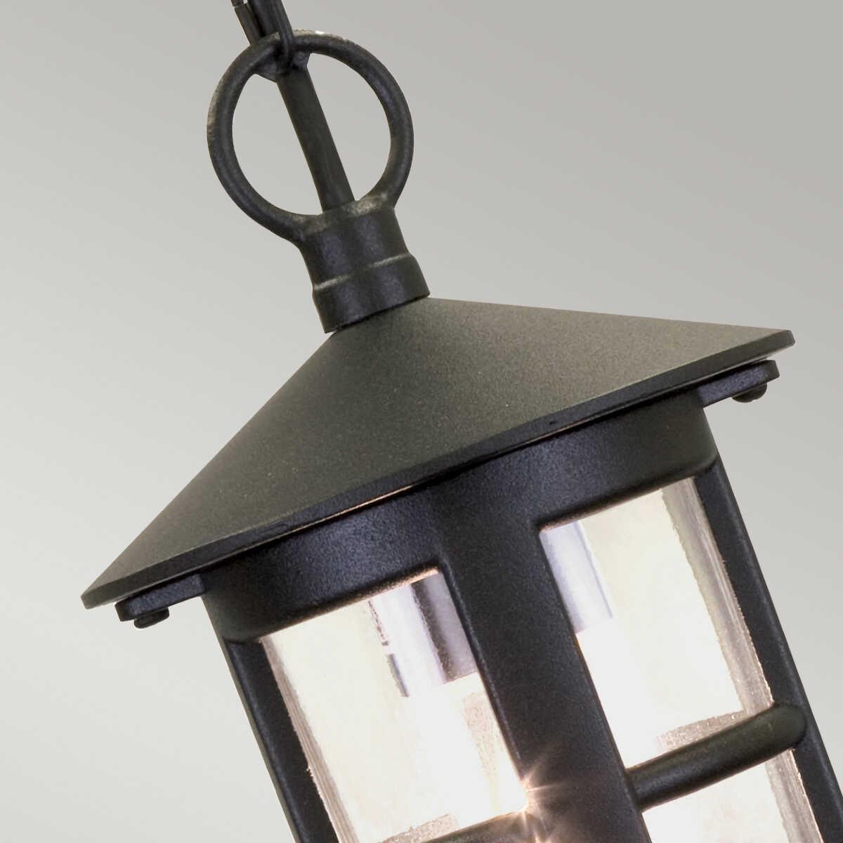 elstead hereford ii black finish outdoor pendant lantern Living Room Close Up
