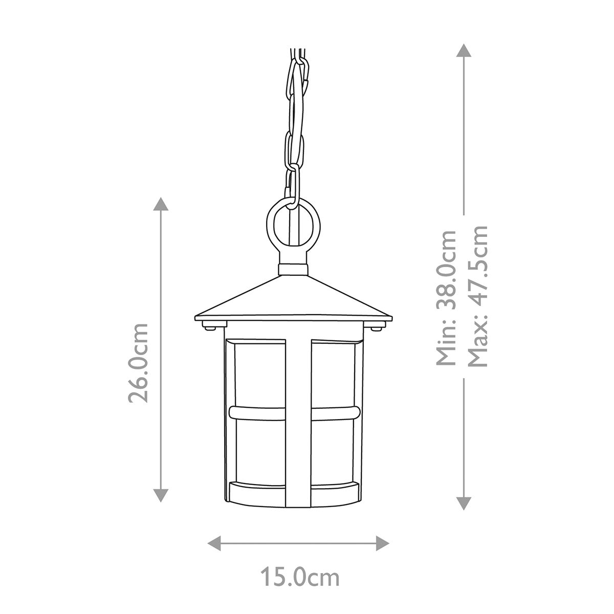 Elstead Hereford II Black Outdoor Pendant Light — alternate view
