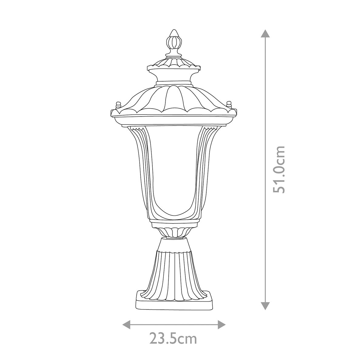 Elstead Chicago 1 Light Small Outdoor Pedestal Lantern — alternate view