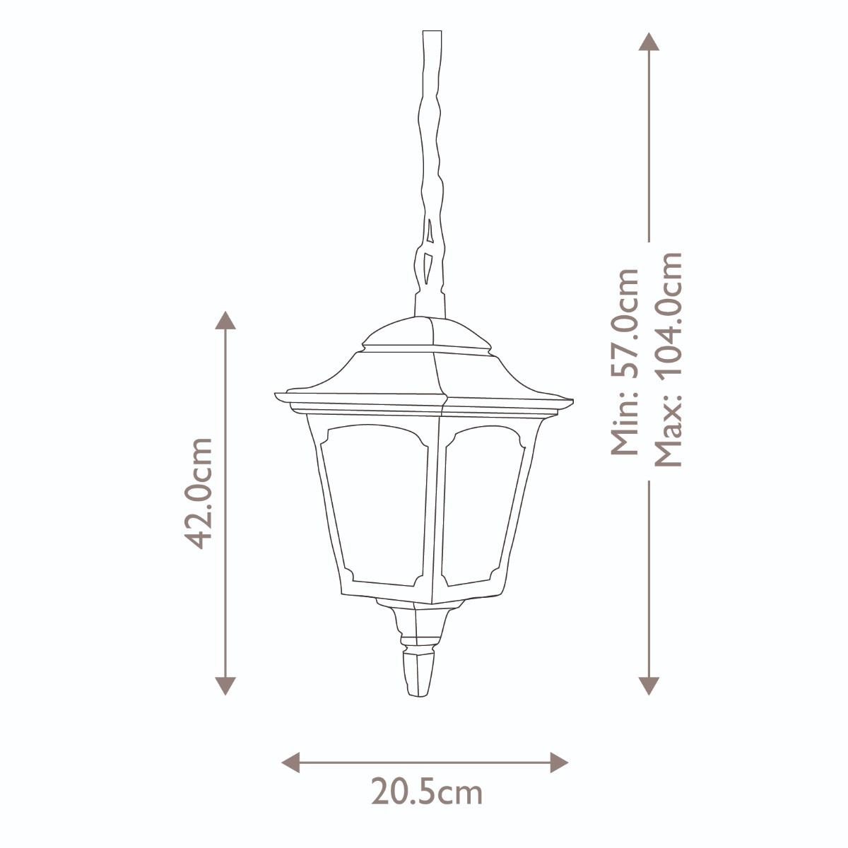 Chapel 1 Light Black Chain Outdoor Lantern