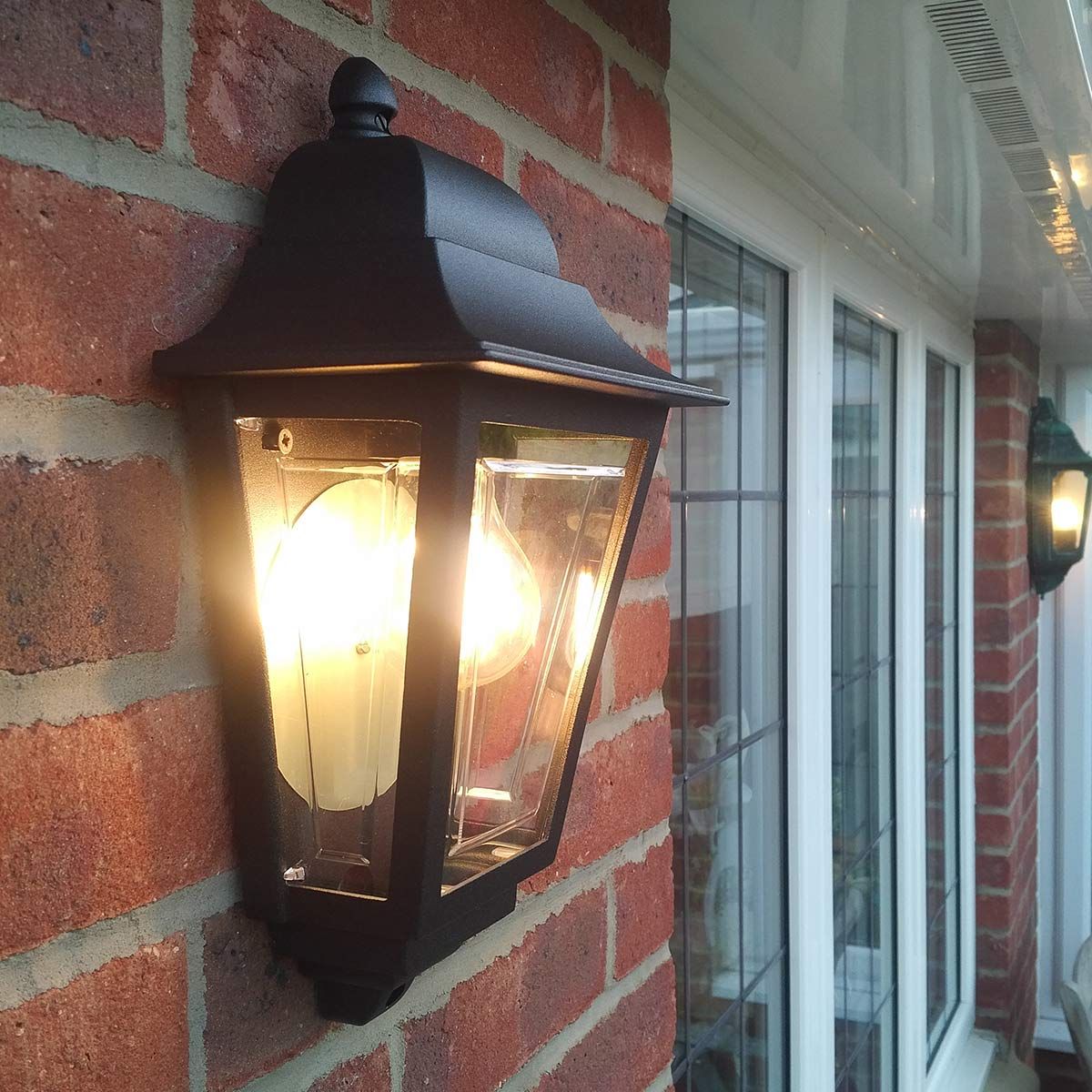 Deco Lane 1 Light Black Outdoor Half Wall Lantern