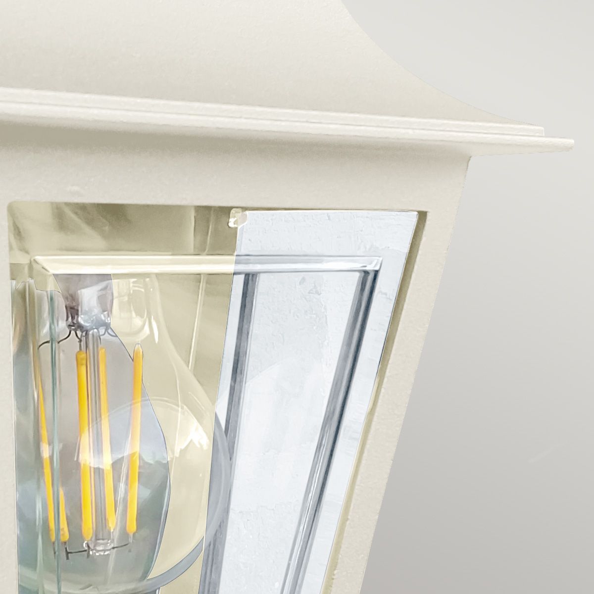 Deco Lane 1 Light Cream Outdoor Half Wall Lantern