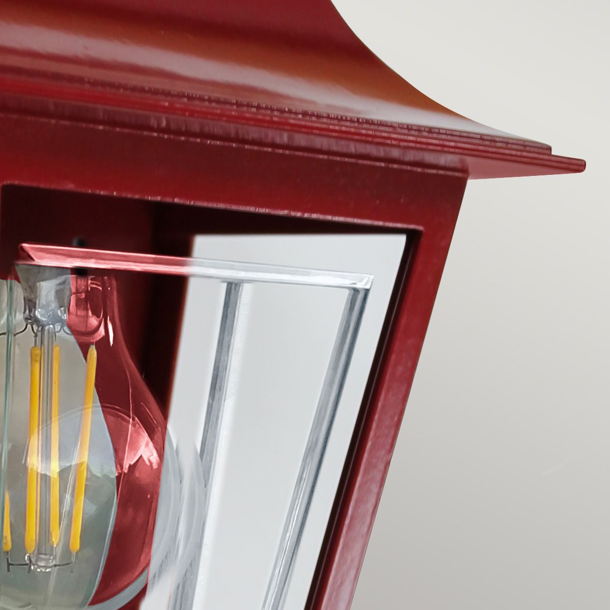 Deco Lane 1 Light Red Outdoor Half Wall Lantern
