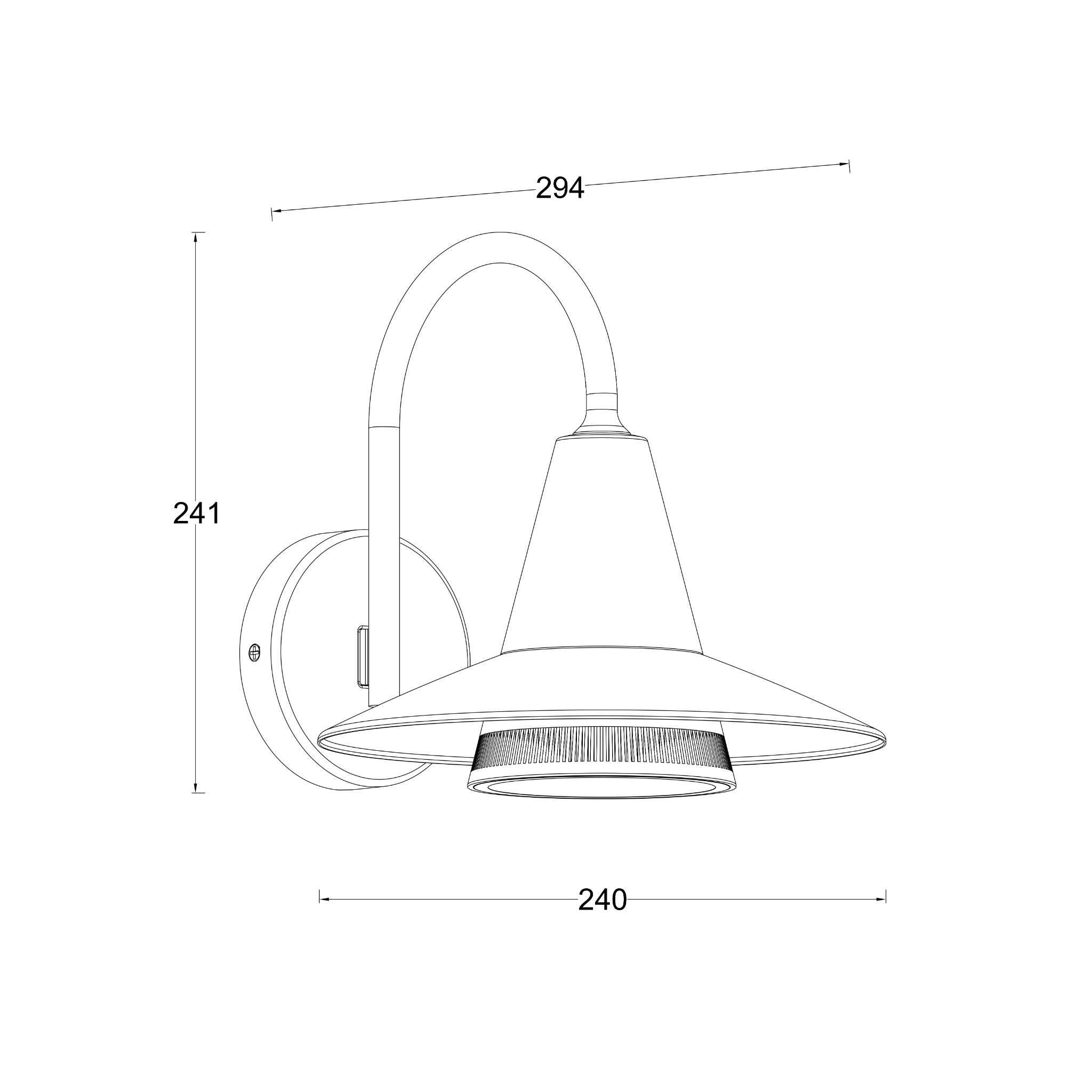 Lutec Swan Outdoor Wall Light – Matt Black (IP54)