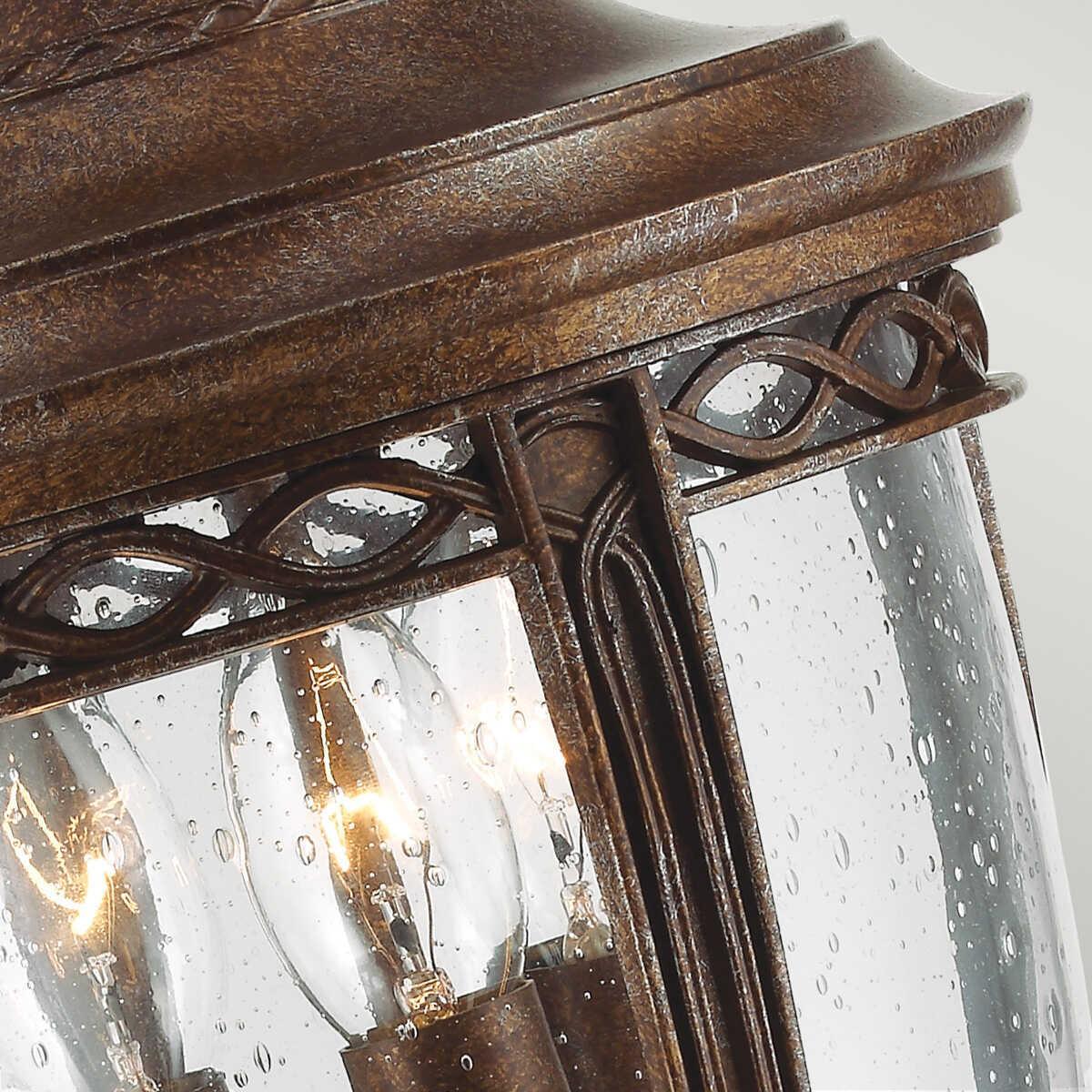 elstead english bridle british bronze finish medium outdoor pedestal lantern Detailed Close Up