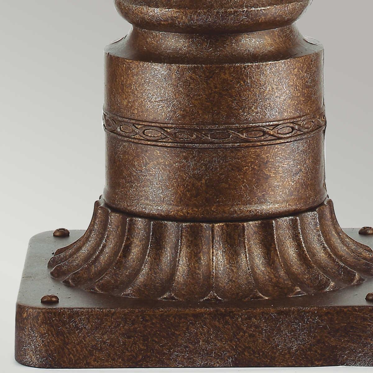 elstead english bridle british bronze finish medium outdoor pedestal lantern Close Up LED Bulb