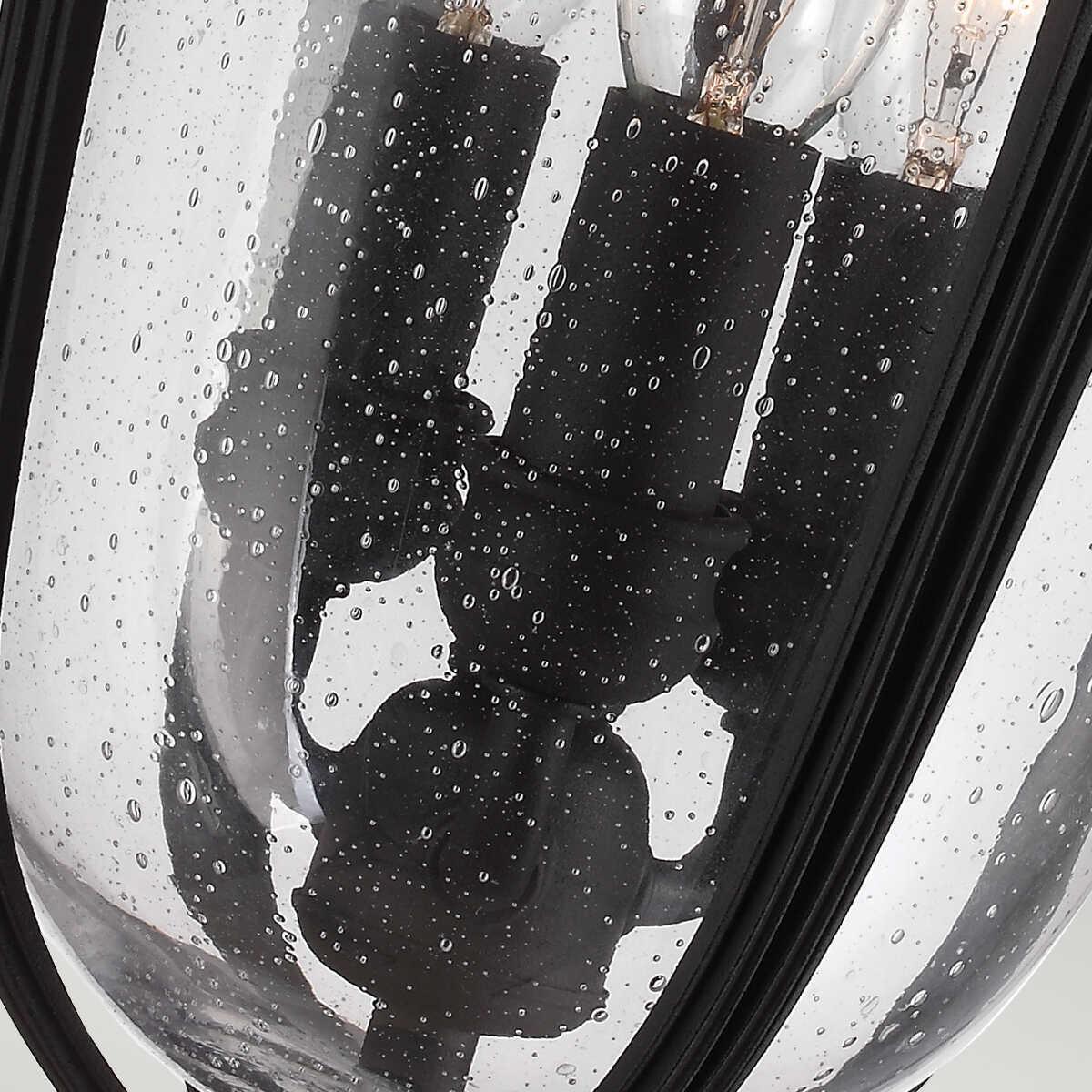 elstead english bridle black finish medium outdoor pendant lantern Detailed Close Up