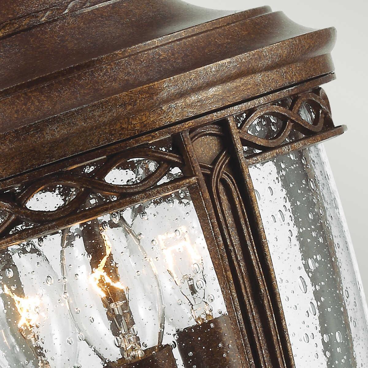 elstead english bridle british bronze finish medium outdoor pendant lantern Close Up LED Bulb