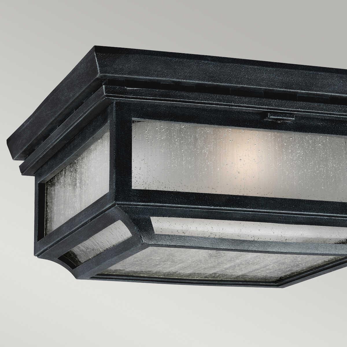 Feiss Shepherd Outdoor Weathered Zinc Flush Light-clearance