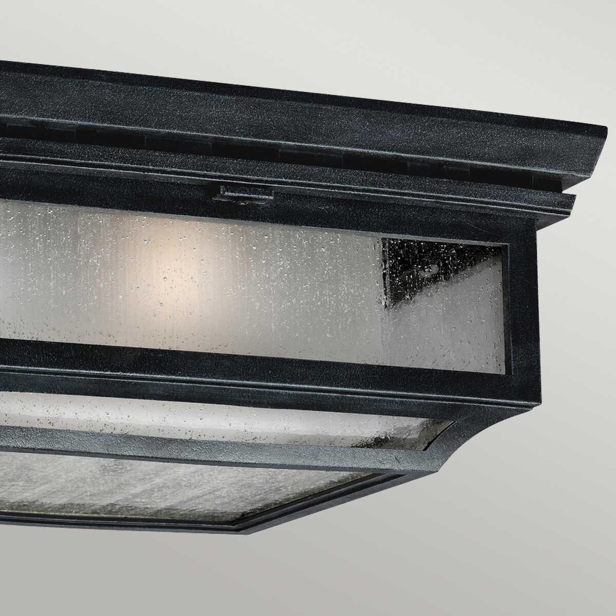Feiss Shepherd Outdoor Weathered Zinc Flush Light-clearance
