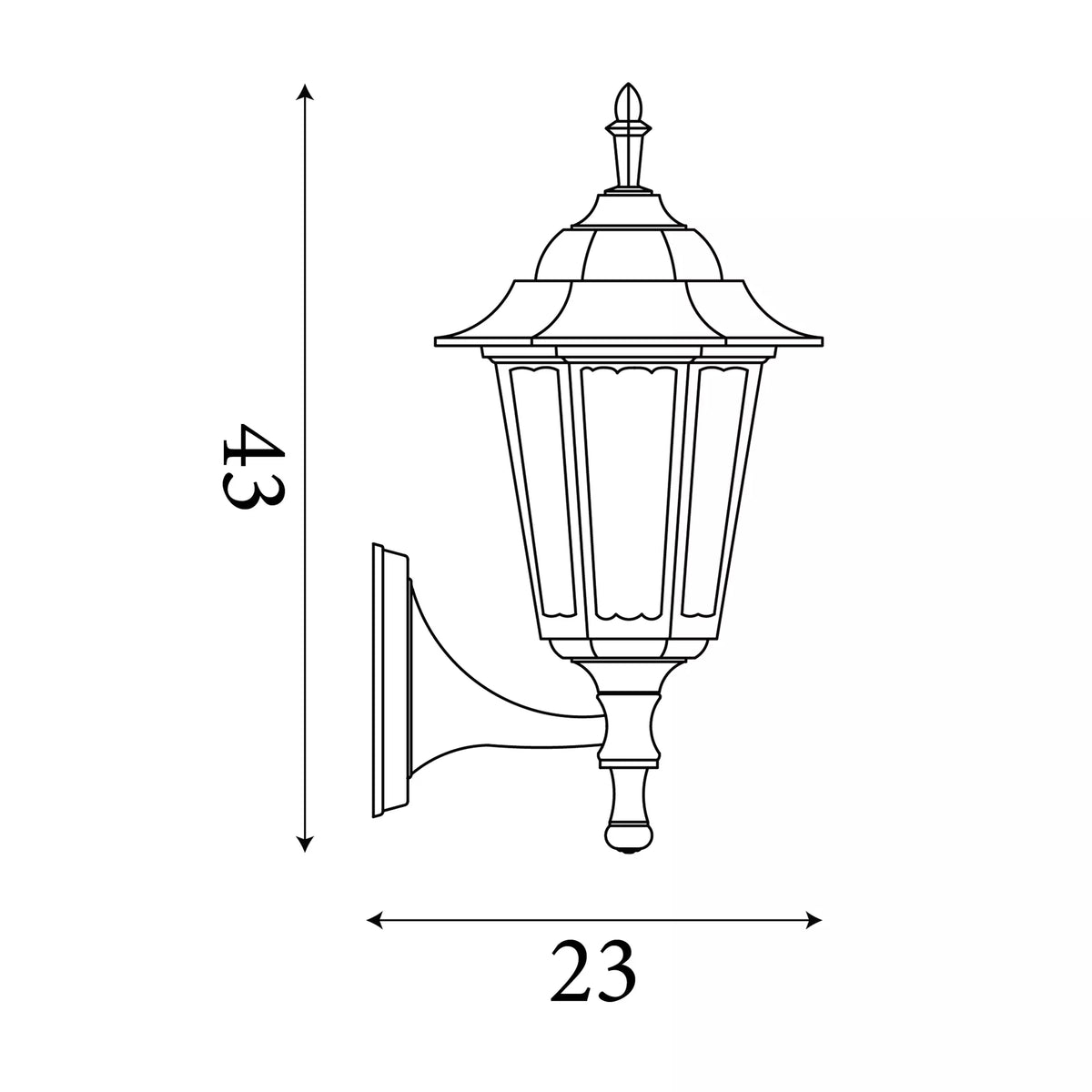 Searchlight Alex Traditional Outdoor Black Wall Light
