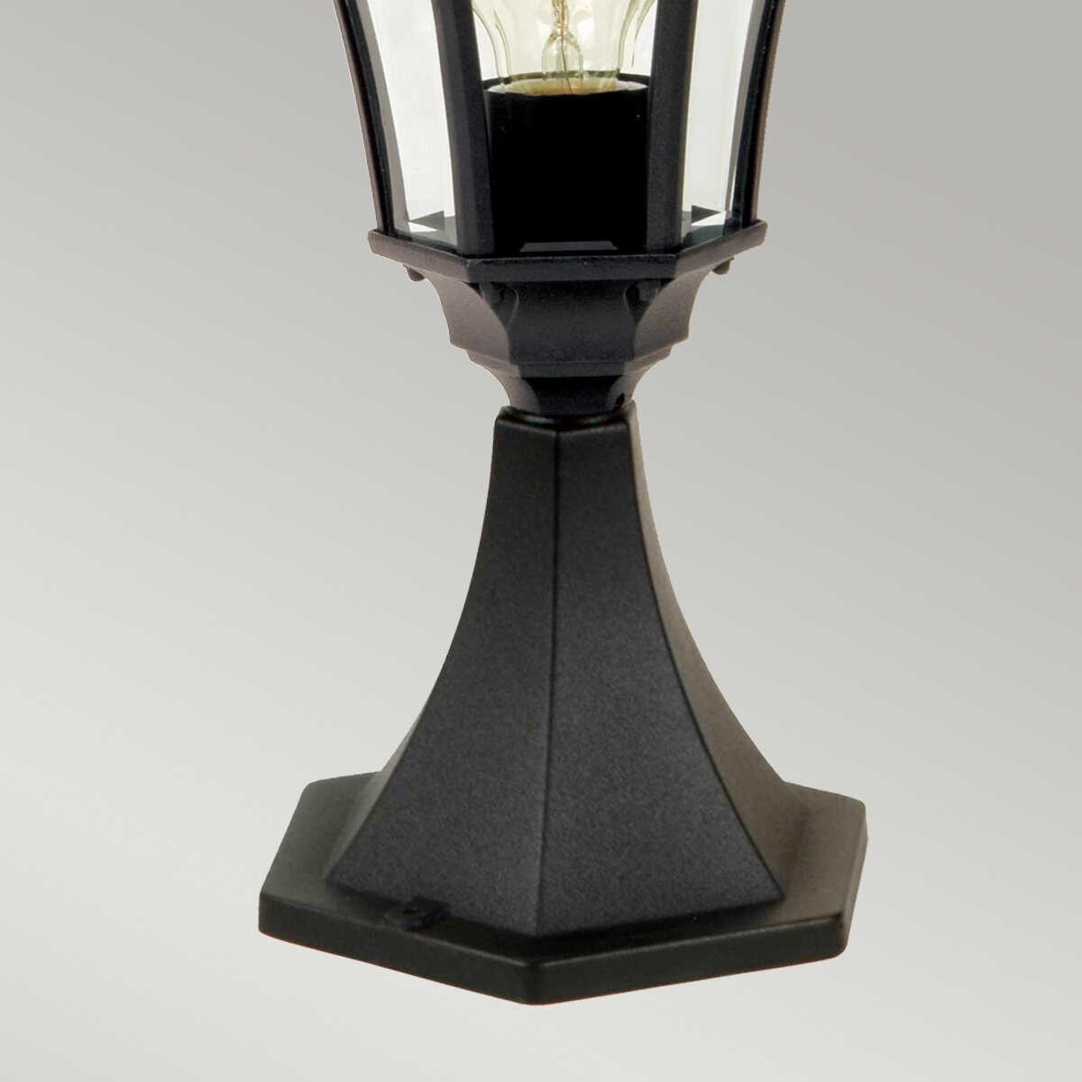 elstead ledbury black finish outdoor pedestal lantern Living Room Close Up