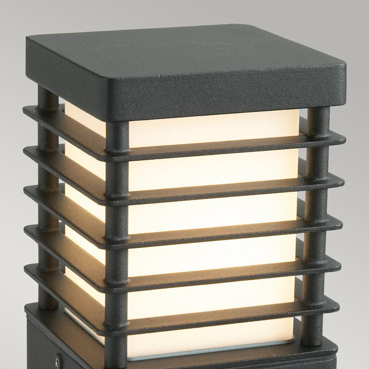 Norlys Halmstad Small Black Outdoor Bollard Light — side profile