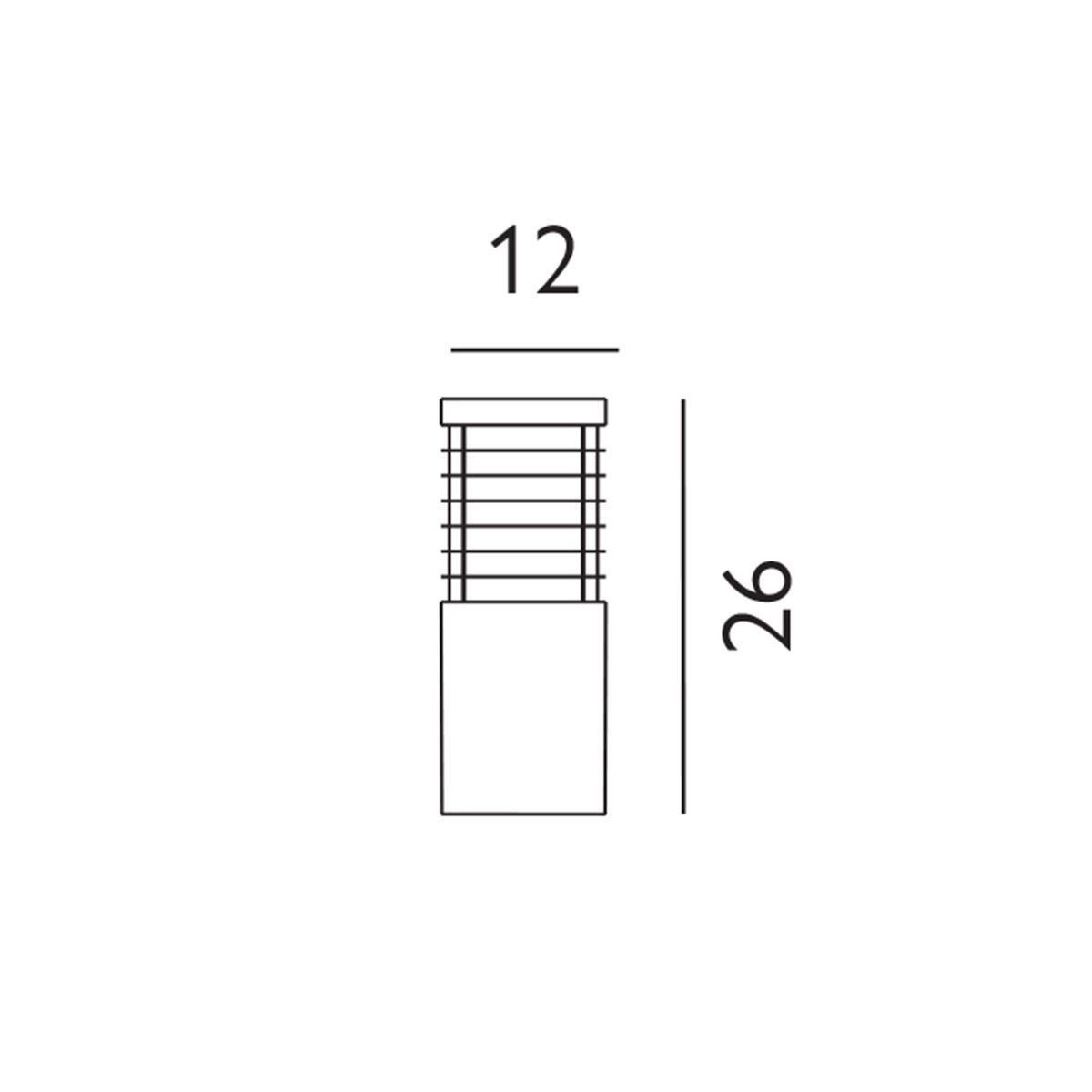 Norlys Halmstad Small Black Outdoor Bollard Light — rear view