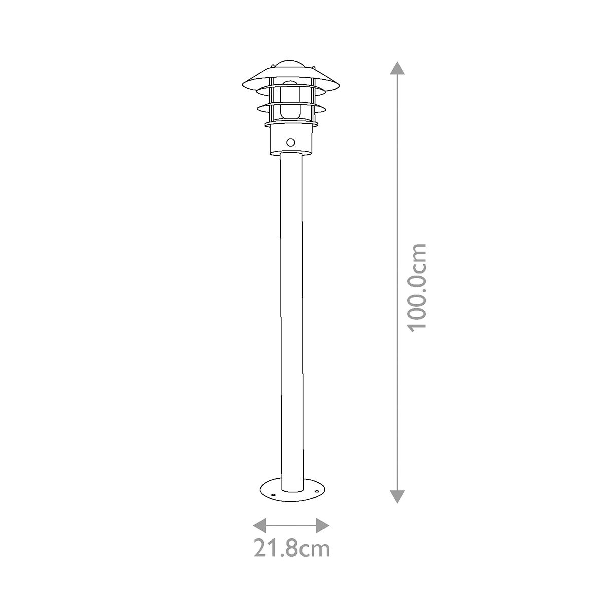 Helsingor Black Outdoor Bollard Lantern with PIR
